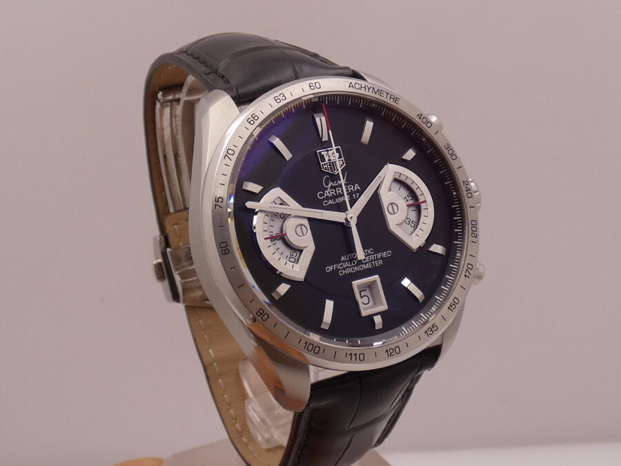 Cronografo TAG Heuer Grand Carrera CAV511A LIKE NEW Automatic Chronometer Calibre 17 Acciaio - immagine 9