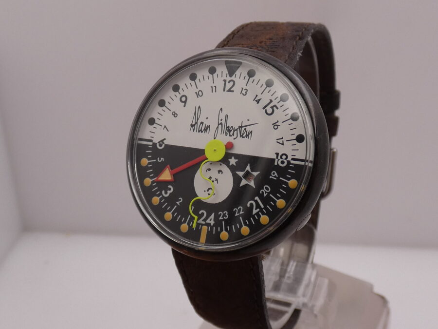 Alain Silberstein Creations Mono Hand Night & Day 24H Black Pvd ANNI '2000s Orologio - immagine 9