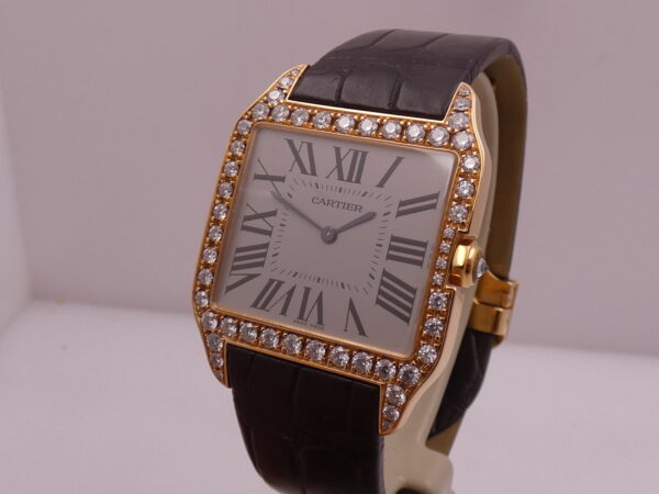 Cartier Santos Dumont 2650 Large Model Oro Rosa 18Kt Diamond Set TOP CONDITION Manuale