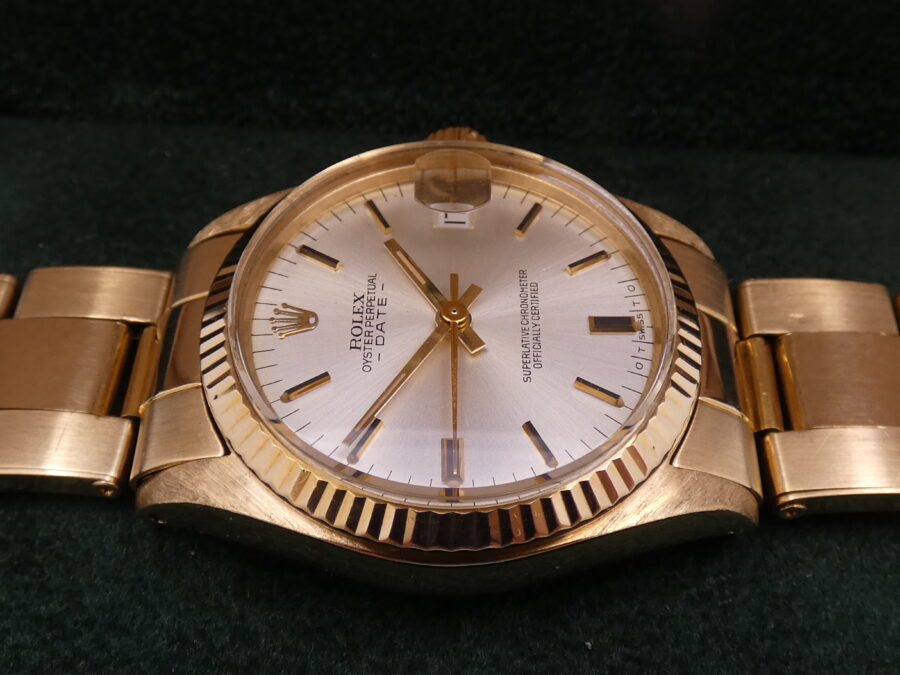 Rolex Oyster Perpetual Date Mid-Size 6827 SIGMA DIAL Oro Massiccio 18Kt ANNO 1975 Bracciale Rivettato Automatico JUST SERVICED - immagine 10