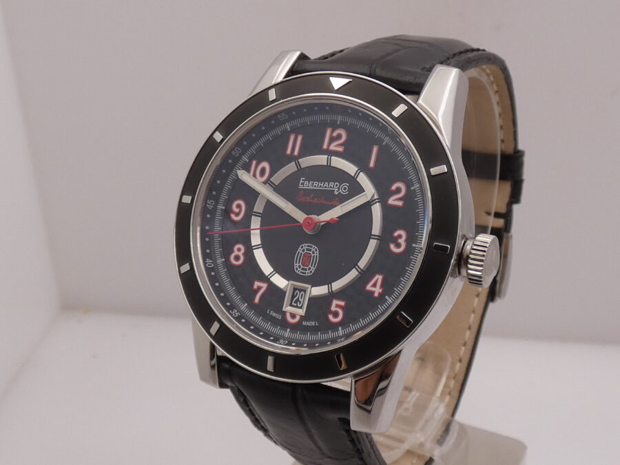 Eberhard & Co. Tazio Nuvolari 41032 AUTOMATIC NEW BOX&PAPERS Mai Indossato Black Perleè Dial Acciaio ANNO 2025 - immagine 9