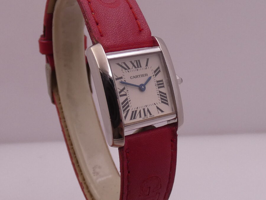 Cartier Tank Française Lady 2403 ORO BIANCO MASSICCIO 18Kt Anni 2000's - immagine 10