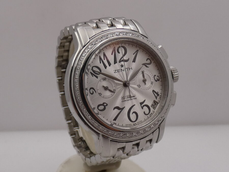 Cronografo Zenith El Primero Star Chronometre With PAPERS Diamonds Bezel Automatico Braccialato Ladies - immagine 11