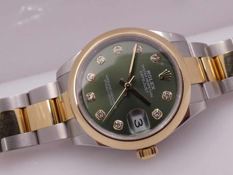 Rolex Datejust 31 Mid-Size ROLESOR 278243G GREEN DIAMONDS DIAL Anno 2021 BOX&PAPERS TOP CONDITION Automatico For Ladies - immagine 10