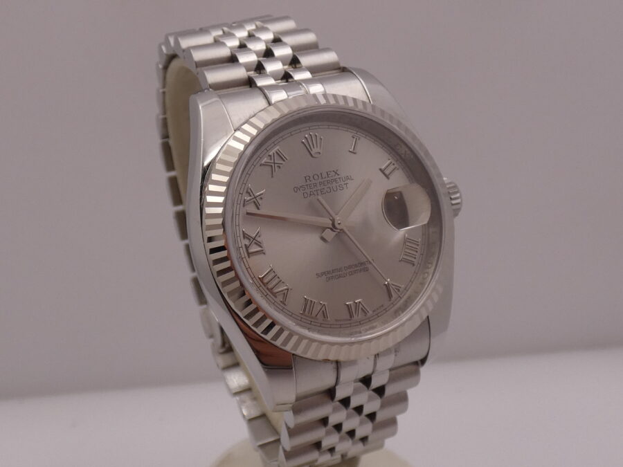 Rolex Datejust 36 116234 Lunetta Oro Bianco 18Kt BOX&PAPERS Anno 2009 Mai Lucidato TOP CONDITION Automatico Acciaio Bracciale Jubilee - immagine 10
