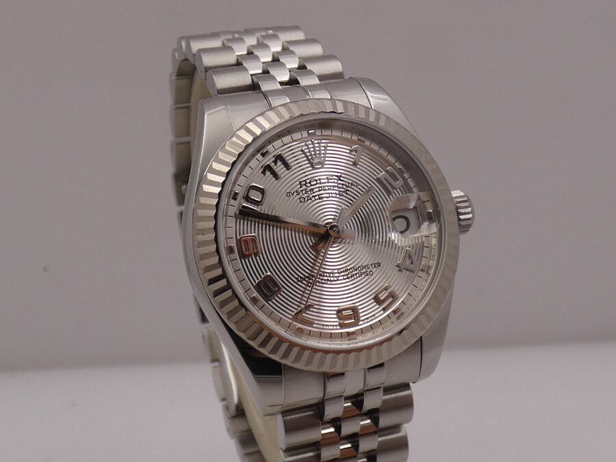 Rolex Datejust 31 MID-SIZE Jubilee 178274 Lunetta Oro Bianco 18Kt Anno 2008 Circulaire Soleil Dial Automatico - immagine 10