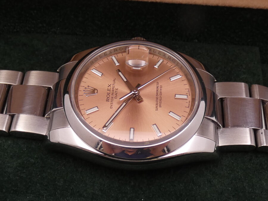 Rolex Oyster Perpetual Date 115200 SALMON DIAL Anno 2009 Automatico Acciaio - immagine 10