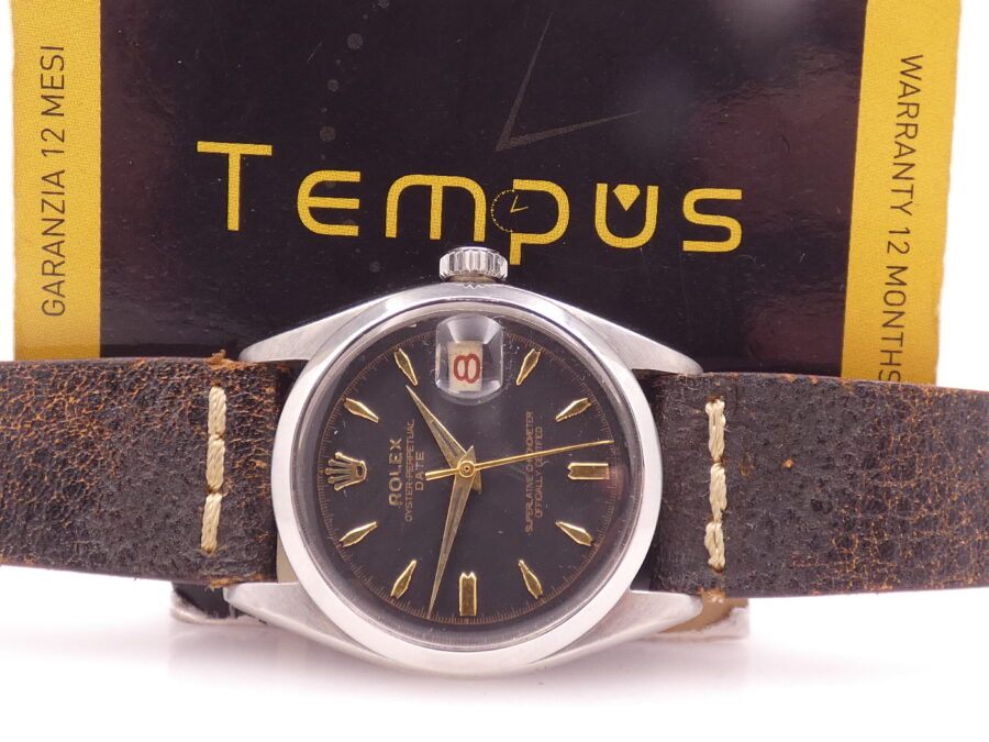 Rolex Oyster Perpetual Date 6534 GILT DIAL Roulette ANNO 1959 Automatico Acciaio Rotore a Farfalla - immagine 2