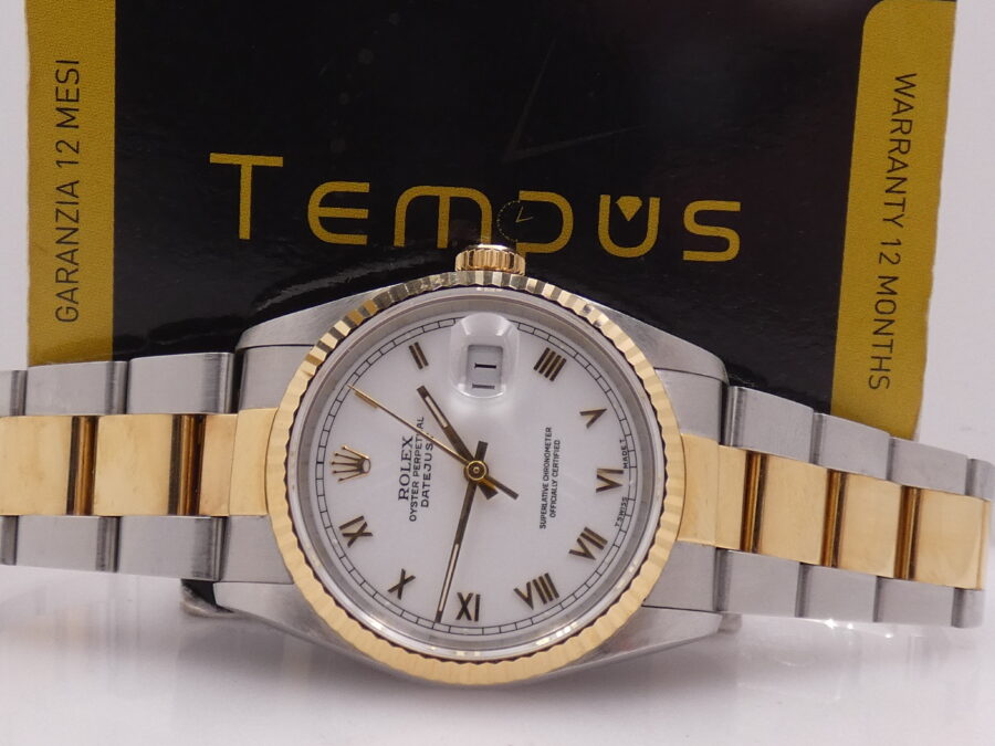 Rolex Datejust 36 16233 TOP CONDITION Oro Massiccio 18Kt & Acciaio BOX&PAPERS ITALIA Anno 1991 Mai Lucidato - immagine 2