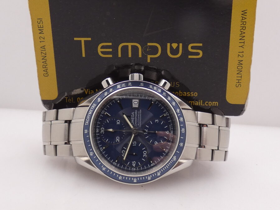 Cronografo Omega Speedmaster Date WITH PAPERS Anno 2017 3212.80.00 BLUE DIAL Automatico Acciaio - immagine 2