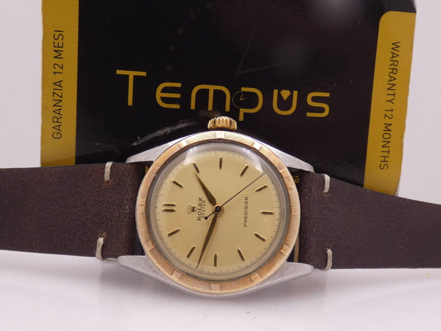 Rolex Oyster Precision 6082 Lunetta Thunderbird Oro 18Kt & Acciaio ANNO 1950 Carica Manuale Vintage - immagine 2