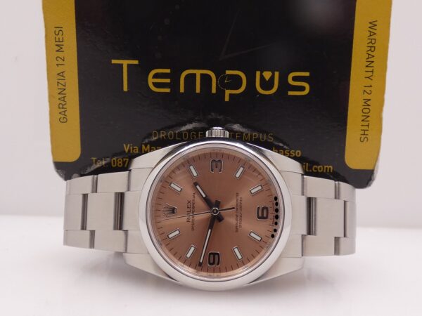 Rolex Oyster Perpetual 34 114200 SALMON DIAL WITH BOX & ROLEX SERVICE Top Condition