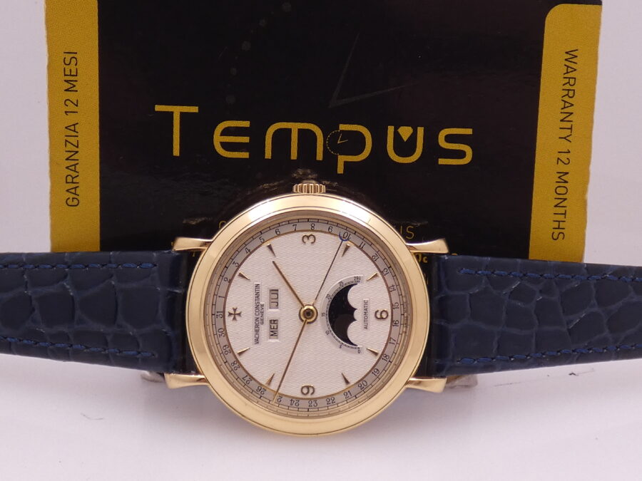 Vacheron Constantin Historiques Triple Calendar Fasi Luna 47050 SIGMA Dial Automatico Oro Massiccio 18Kt With BOX ANNI 90 - immagine 2