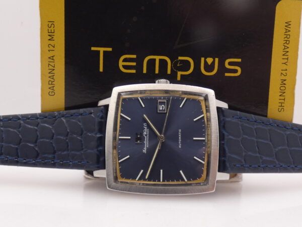 IWC Square 1871 Automatico PELLATON 8541B Blue Dial Anni 70 Acciaio Vintage