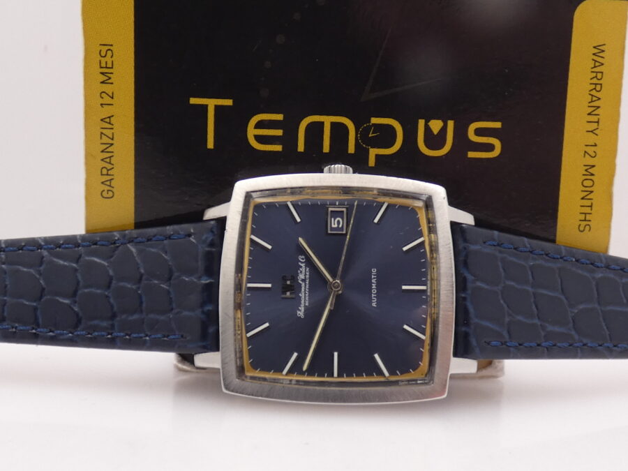 IWC Square 1871 Automatico PELLATON 8541B Blue Dial Anni 70 Acciaio Vintage - immagine 2