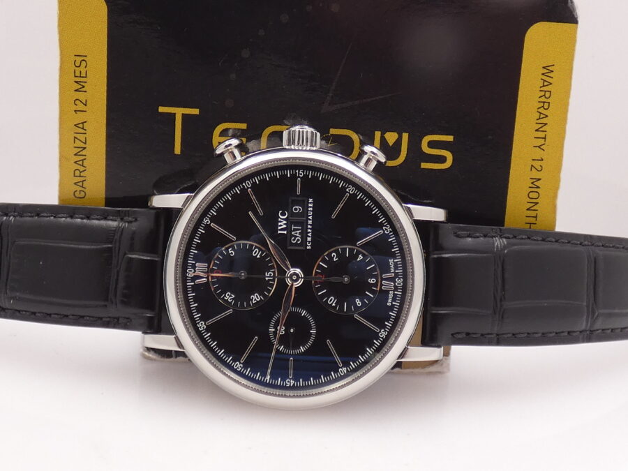 Cronografo IWC Portofino Day-Date IW391002 Black Dial Automatico Acciaio - immagine 2