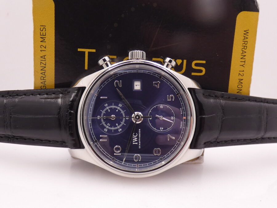 Cronografo IWC Portuguese With PAPERS TOP CONDITION Anno 2019 BLUE DIAL Automatico Acciaio Ref. IW390303 - immagine 2