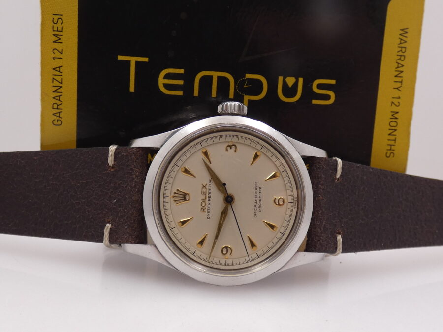 Rolex Oyster Perpetual 34 Rare Oyster Perpetual Big Bubbleback 6332 Ovettone Explorer Dial Automatico ANNO 1963 Acciaio - immagine 2