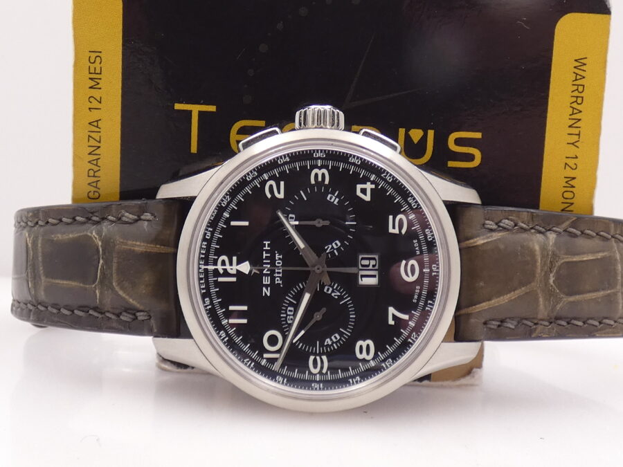 Cronografo Zenith El Primero Big Date Special Pilot 42mm 03.2410.4010 Automatico Acciaio - immagine 2