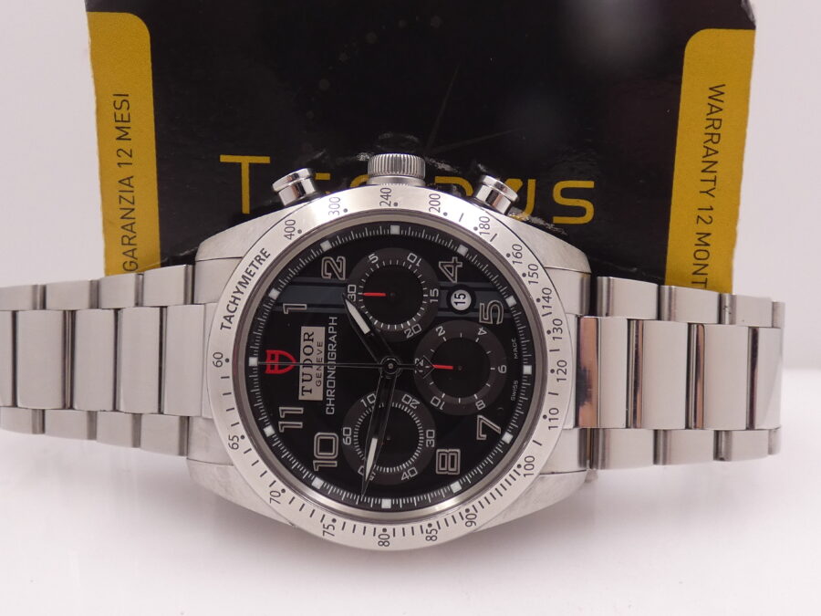 Cronografo Tudor Fastrider Chrono 42000 Black Dial Anno 2013 Automatico Acciaio Braccialato - immagine 2