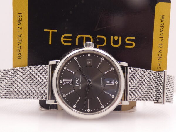 IWC Portofino Automatic 37mm Ardesia DIAMONDS DIAL BOX&PAPERS Anno 2021 IW458110 Bracciale Mesh