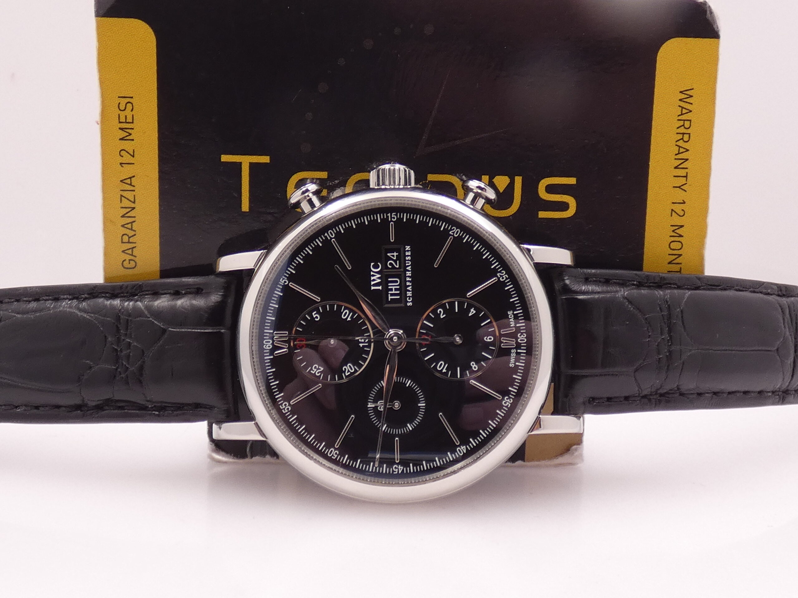 Cronografo IWC Portofino Day-Date IW391008 WITH PAPERS ANNO 2018 Black Dial Automatico Acciaio - immagine 2