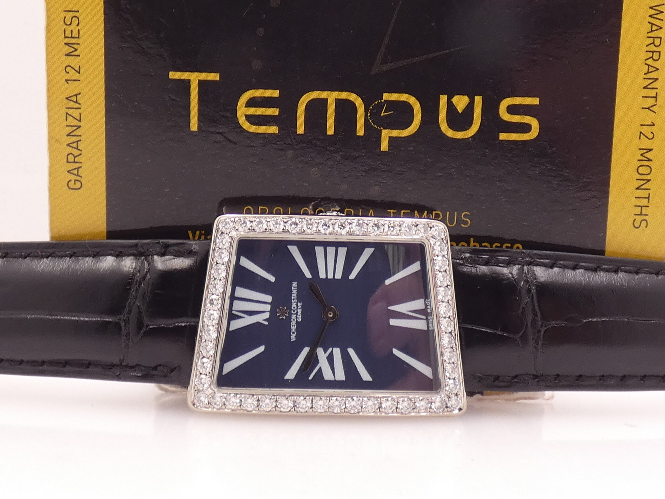 Vacheron Constantin 1972 MCMLXXII Asymmetric Diamonds Bezel Oro Bianco 18Kt Blue Dial TOP CONDITION 37010/000G Manuale FULL SET - immagine 2