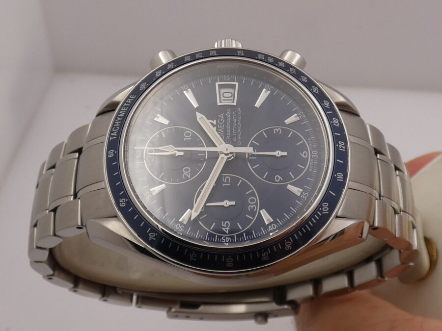 Cronografo Omega Speedmaster Date WITH PAPERS Anno 2017 3212.80.00 BLUE DIAL Automatico Acciaio