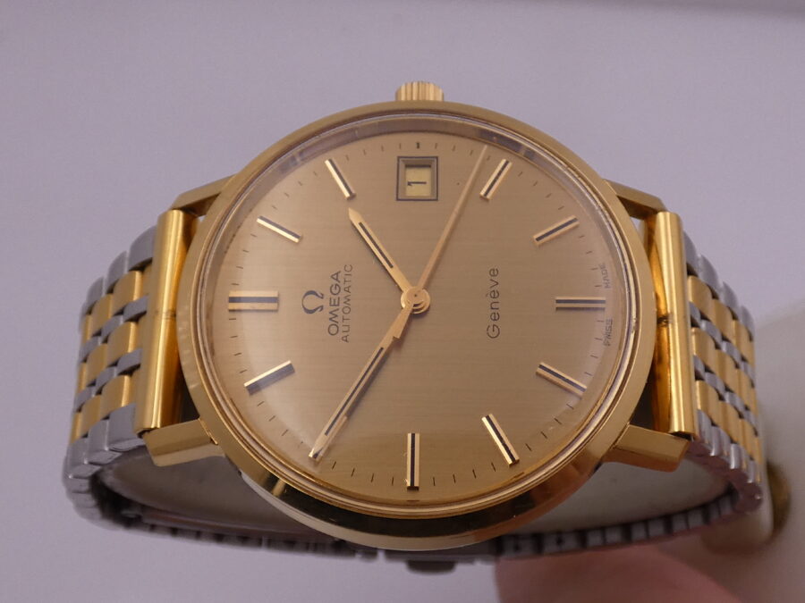 Omega Genève From 1972 Automatic Date 18Kt G.F. TOP CONDITION Ref. 166.763 Braccialato