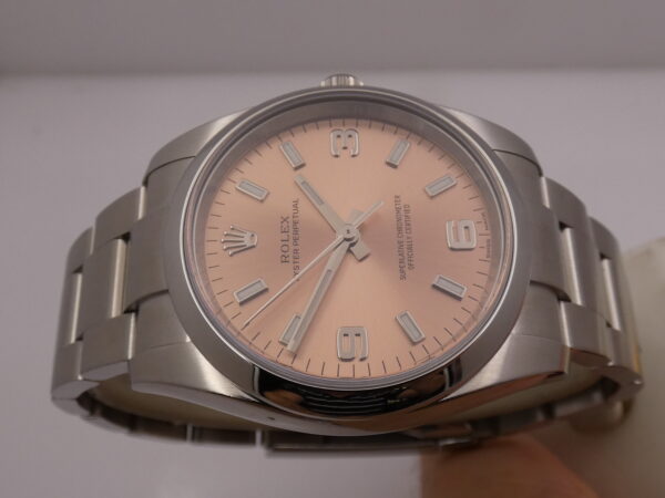 Rolex Oyster Perpetual 34 114200 SALMON DIAL WITH BOX & ROLEX SERVICE Top Condition
