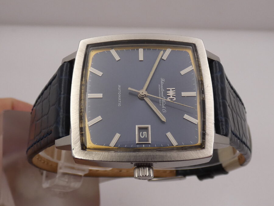 IWC Square 1871 Automatico PELLATON 8541B Blue Dial Anni 70 Acciaio Vintage