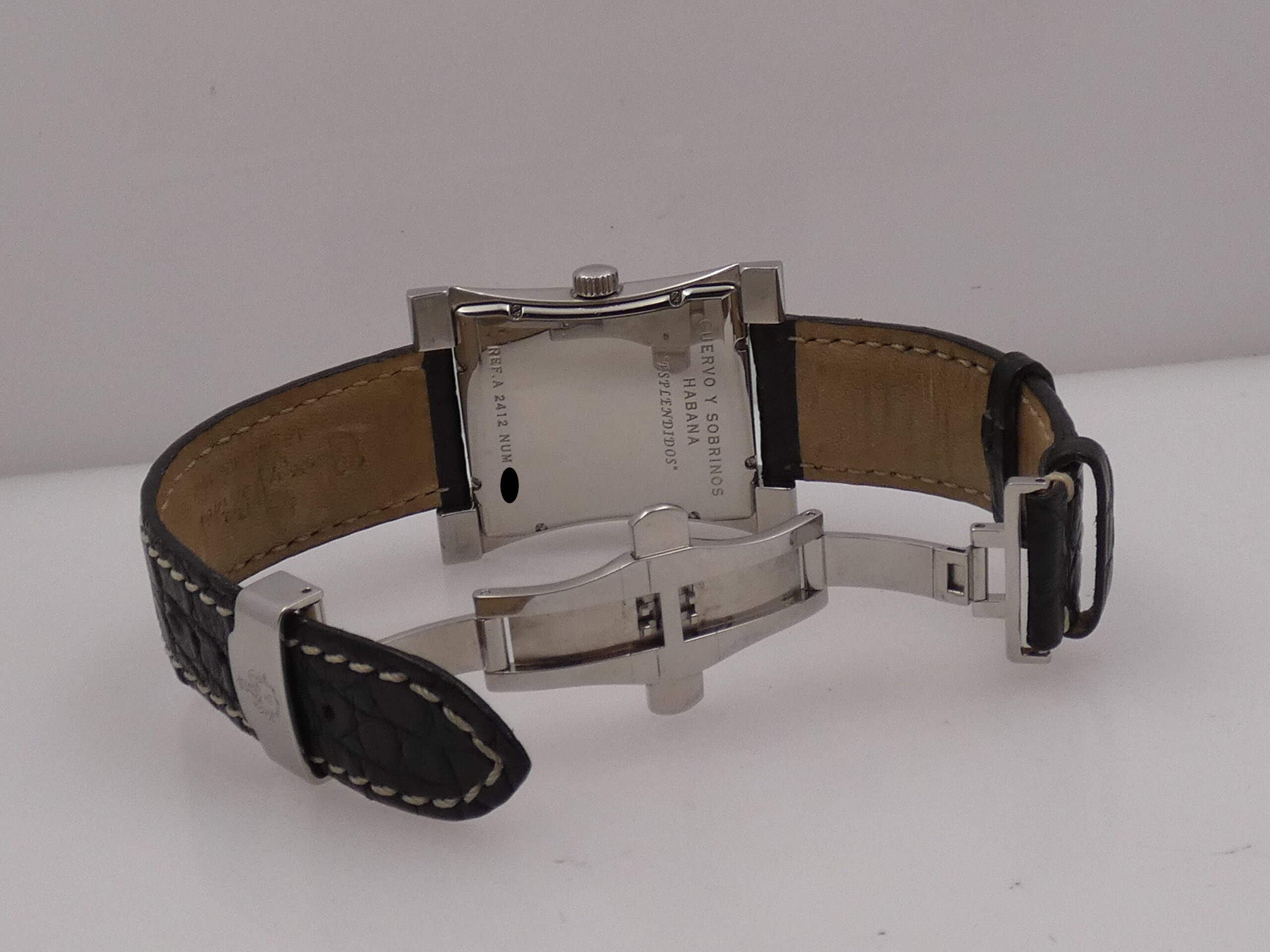 Cuervo y Sobrinos Espléndidos Autorecargante A2412 Oversize Pink Dial TOP CONDITION Acciaio ANNI 2000 - immagine 12