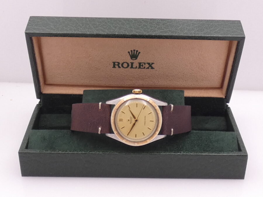 Rolex Oyster Precision 6082 Lunetta Thunderbird Oro 18Kt & Acciaio ANNO 1950 Carica Manuale Vintage - immagine 11