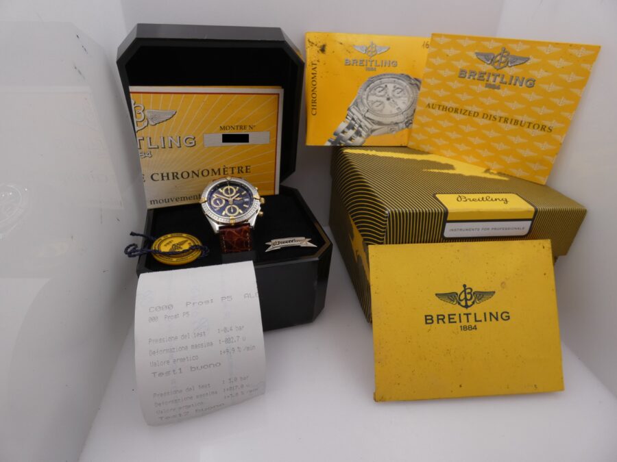 Cronografo Breitling Chronomat  B13352 With BOX & C.O.S.C Acciaio & Oro 18Kt Automatico Anni '2000s - immagine 11