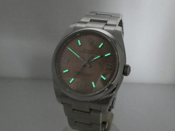 Rolex Oyster Perpetual 34 114200 SALMON DIAL WITH BOX & ROLEX SERVICE Top Condition