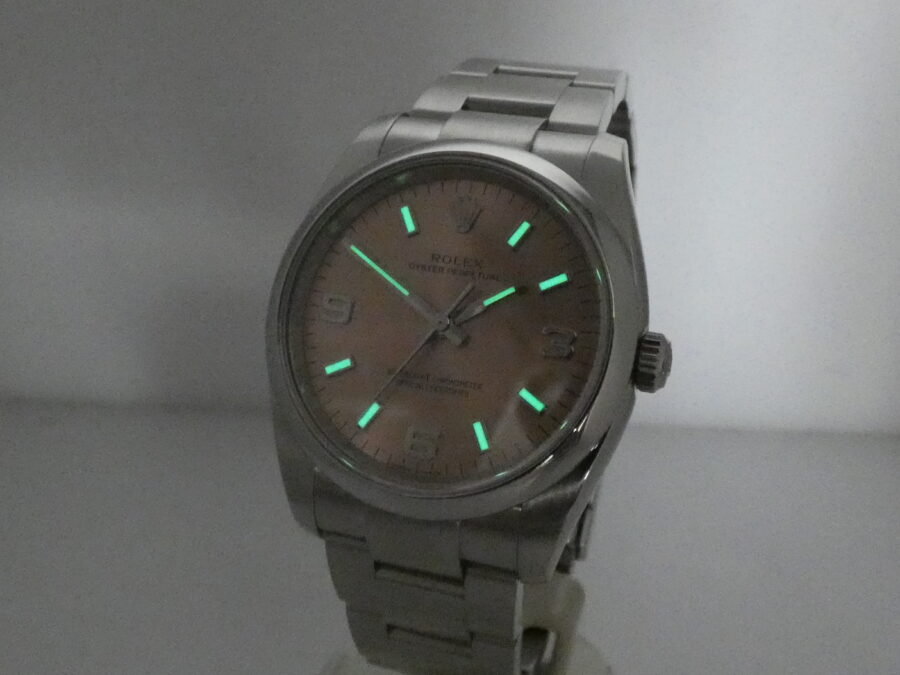 Rolex Oyster Perpetual 34 114200 SALMON DIAL WITH BOX & ROLEX SERVICE Top Condition - immagine 11