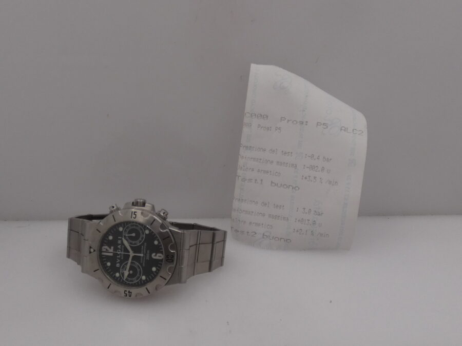 Cronografo Bulgari Diagono Scuba SCB 38 S Automatico Chronometer Acciaio Anni '2000s Braccialato - immagine 11
