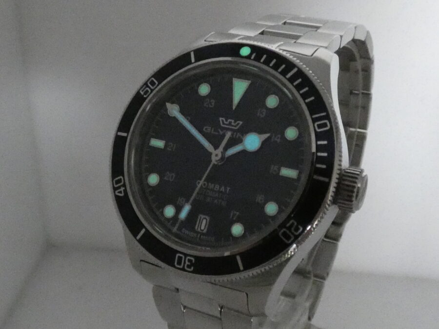 Glycine Combat Sub 36mm BLUE DIAL BOX&PAPERS Automatico Anno 2021 Braccialato - immagine 11