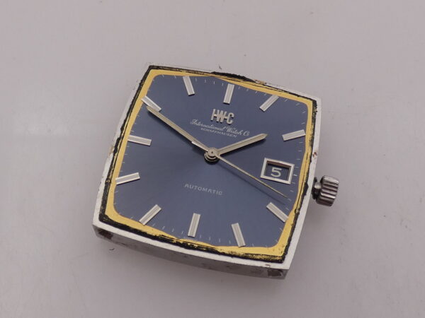 IWC Square 1871 Automatico PELLATON 8541B Blue Dial Anni 70 Acciaio Vintage