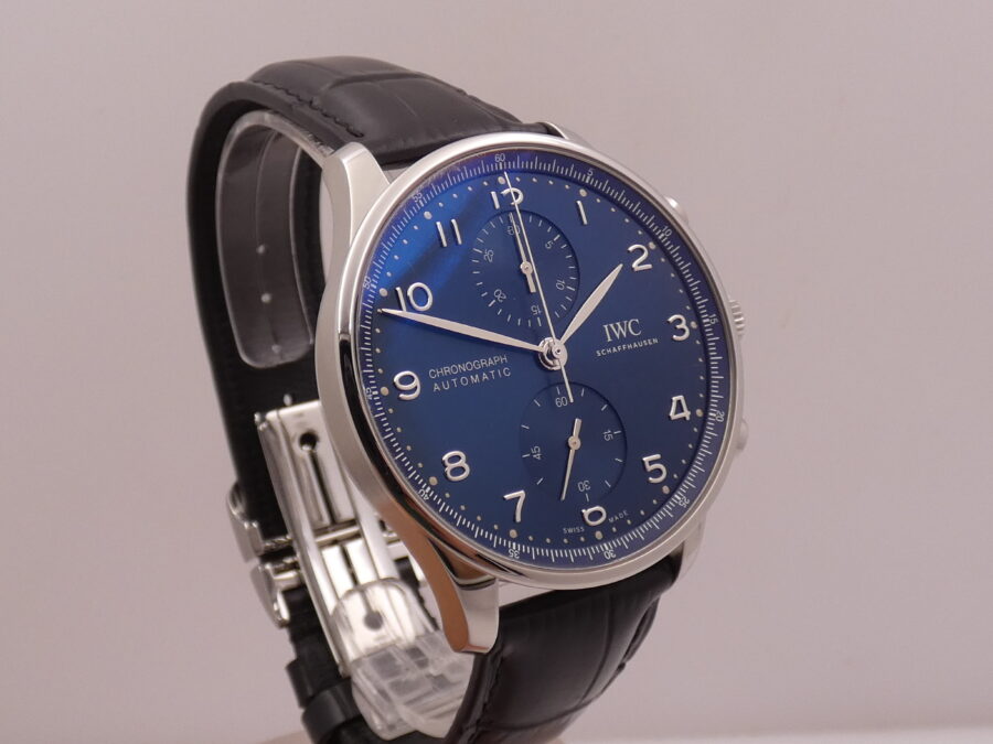 Cronografo IWC Portuguese IW371606 Blue Dial BOX&PAPERS Anno 2020 Automatico TOP CONDITION Acciaio - immagine 11