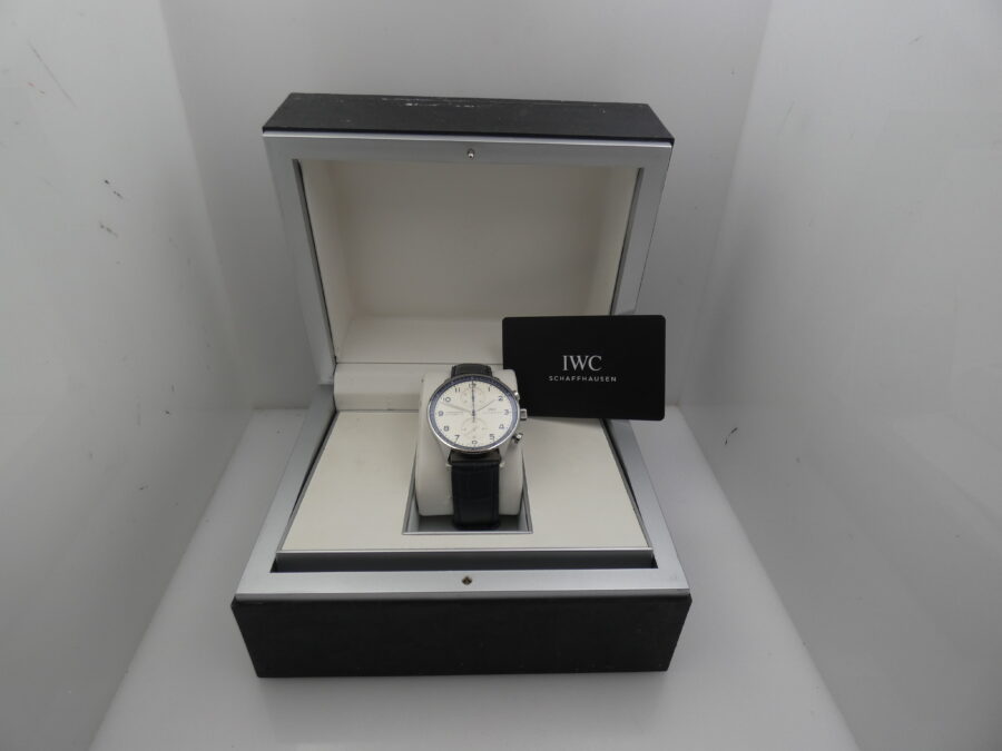 Cronografo IWC Portuguese Bucherer Blue Edition BOX&PAPERS Anno 2020 Automatico Acciaio IW371492 EDIZIONE LIMITATA 365pz - immagine 12