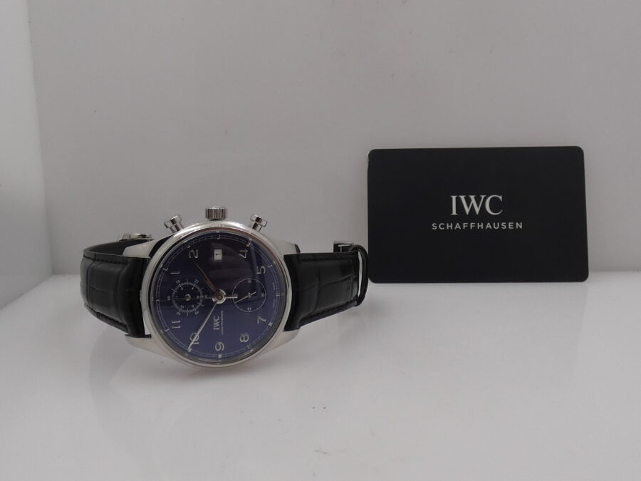 Cronografo IWC Portuguese With PAPERS TOP CONDITION Anno 2019 BLUE DIAL Automatico Acciaio Ref. IW390303 - immagine 12