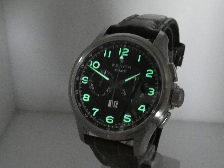 Cronografo Zenith El Primero Big Date Special Pilot 42mm 03.2410.4010 Automatico Acciaio - immagine 11