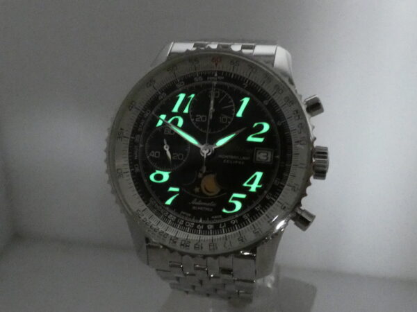 Cronografo Breitling Montbrillant Eclipse Fasi Luna A43030 LIKE NEW BOX&PAPERS Anno 2001 Automatico Acciaio Bracciale Pilot