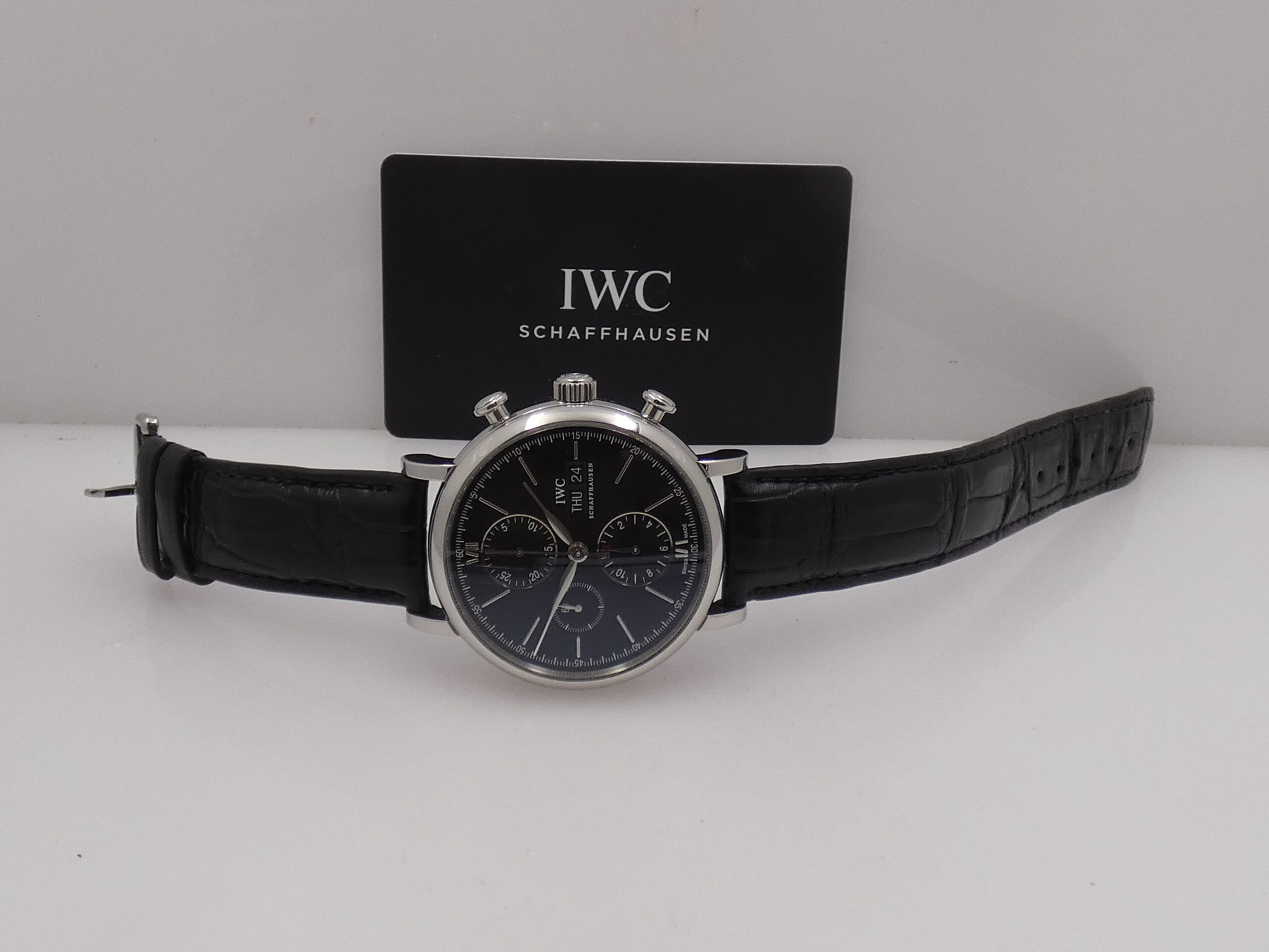 Cronografo IWC Portofino Day-Date IW391008 WITH PAPERS ANNO 2018 Black Dial Automatico Acciaio - immagine 12