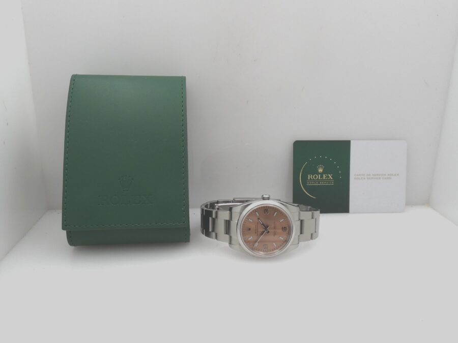 Rolex Oyster Perpetual 34 114200 SALMON DIAL WITH BOX & ROLEX SERVICE Top Condition - immagine 12