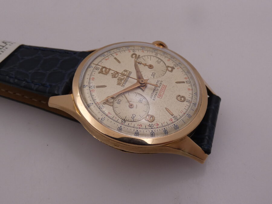 Cronografo Walker Bicompax  Oro Rosa 18Kt Jumbo 38mm Antimagnetico ANNI '50 Carica Manuale Calibro 248 Vintage - immagine 12