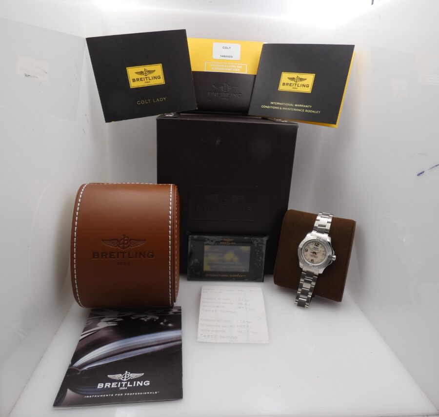 Breitling Colt Lady 33mm MOP & DIAMONDS DIAL FULL SET Anno 2017 BRACCIALATO Ref. A77388 - immagine 13