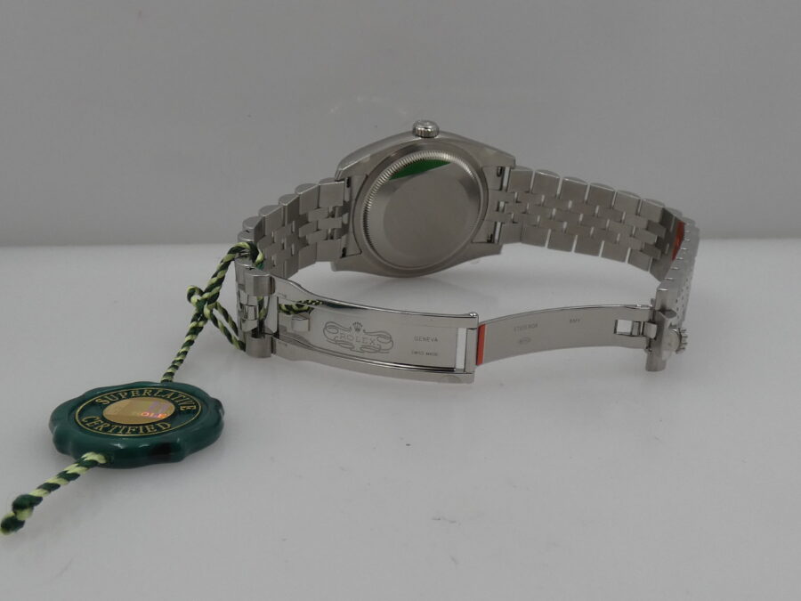 Rolex Datejust 36 Blue Dial 116234 NEW Full Stickers BOX&PAPERS ITALY Anno 2019 Bracciale Jubilee Ghiera Oro Bianco 18Kt Automatico - immagine 14