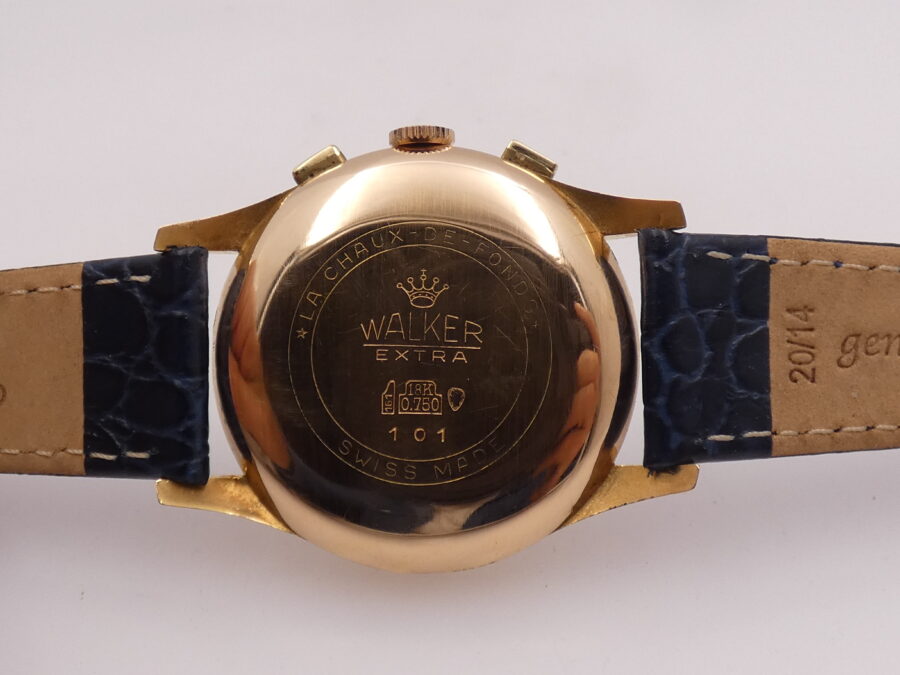 Cronografo Walker Bicompax  Oro Rosa 18Kt Jumbo 38mm Antimagnetico ANNI '50 Carica Manuale Calibro 248 Vintage - immagine 15